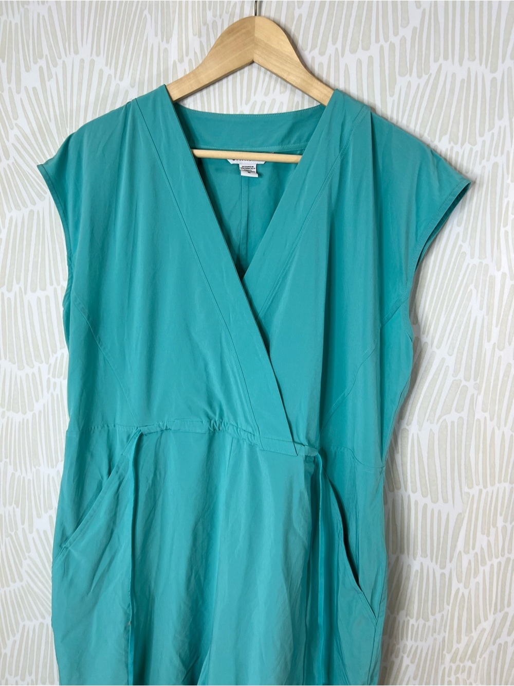 Athleta Marlow romper Teal Wrap Front Active Dress Travel Dress - Picture 5 of 15